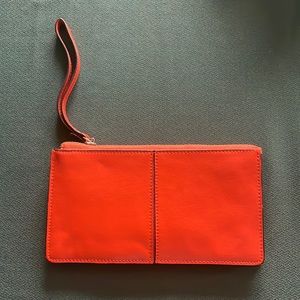 Orange clutch purse